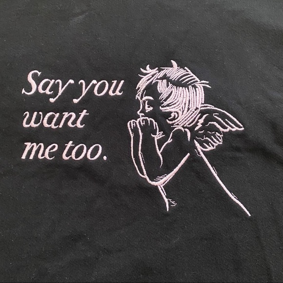 BOYS LIE SAY YOU WANT ME TWOFER BLACK HOODIE OSFA - Picture 6 of 11